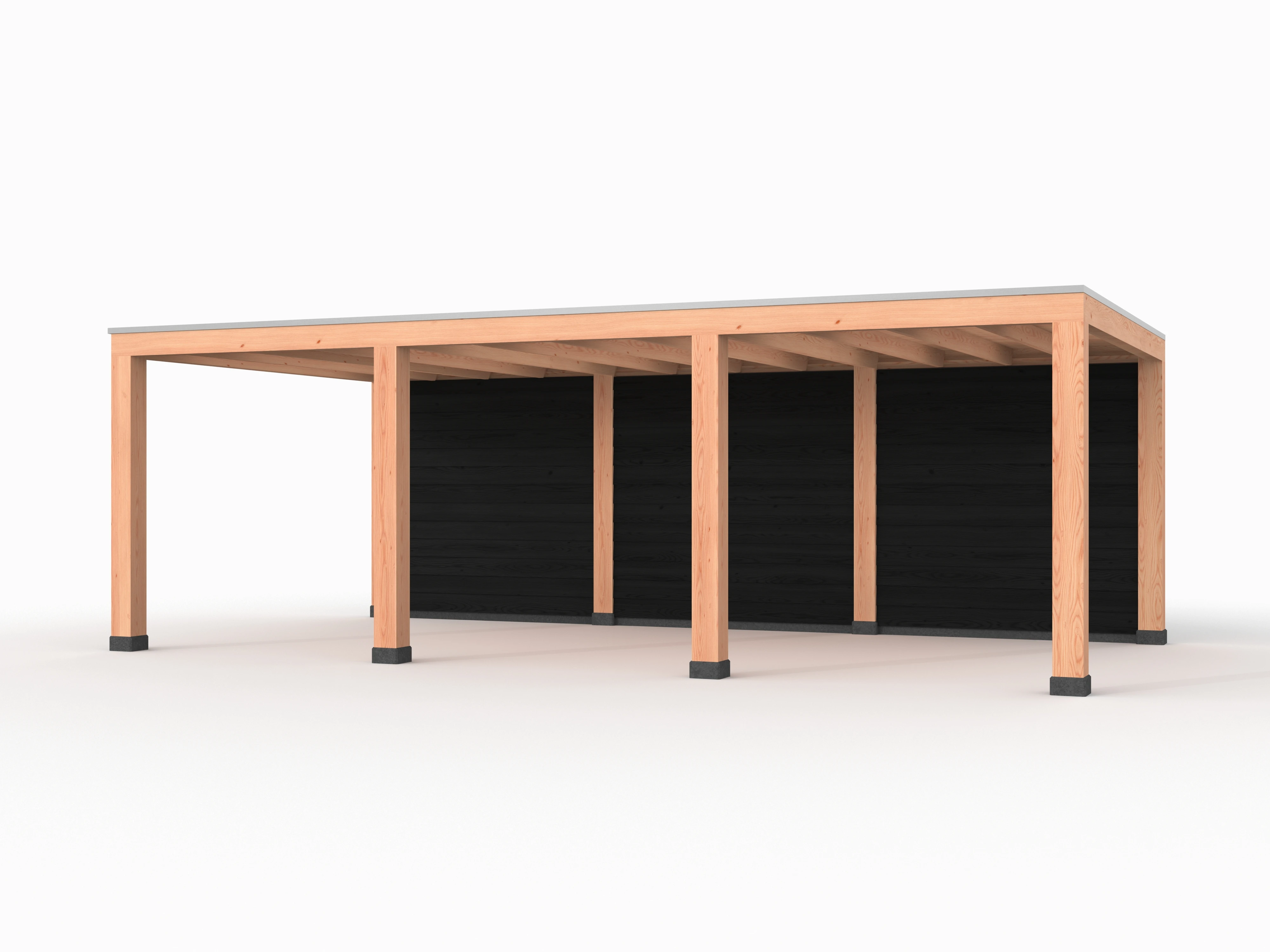 Douglas overkapping, 750 x 400, met zwarte achterwand, Westwood Modern - Afbeelding 1